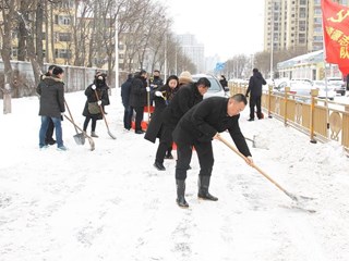 市规资局自然资源志愿者服务队深入包保路段开展除雪清扫活动